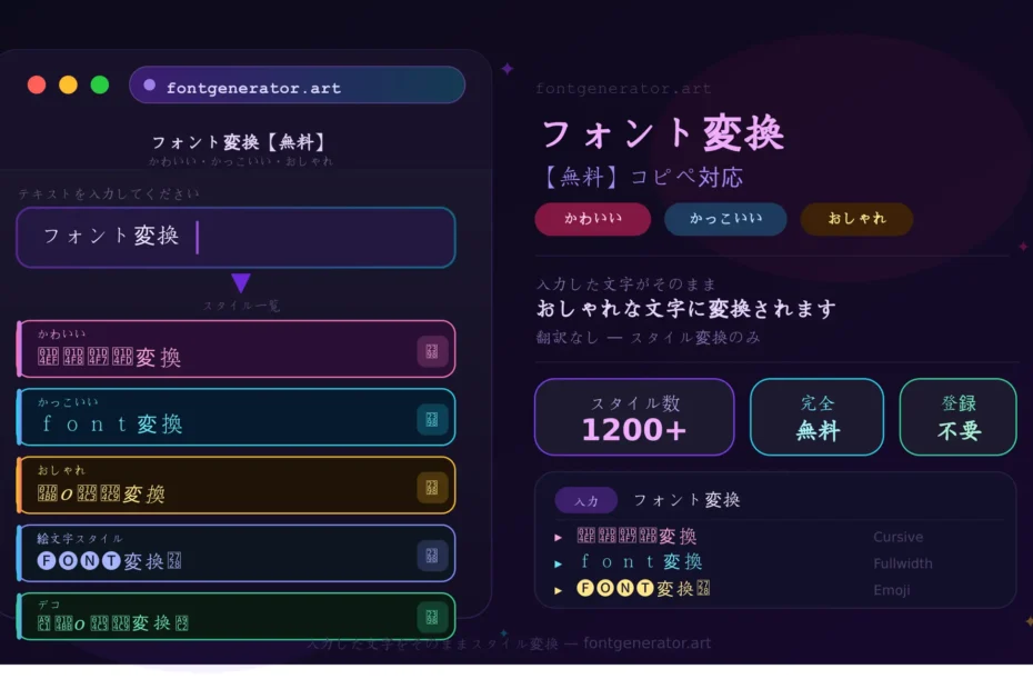 フォント変換【無料】かわいい・かっこいい・おしゃれな文字に変換してコピペ